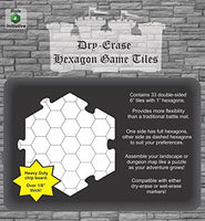 Dry- Erase Hexagon Game Tiles - Stone Look
