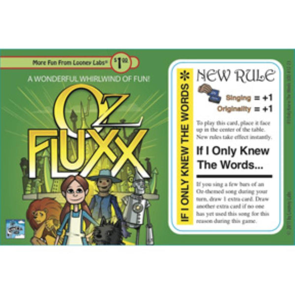 Fluxx: Oz: New Rule Card: 'If I Only Knew The Words...'